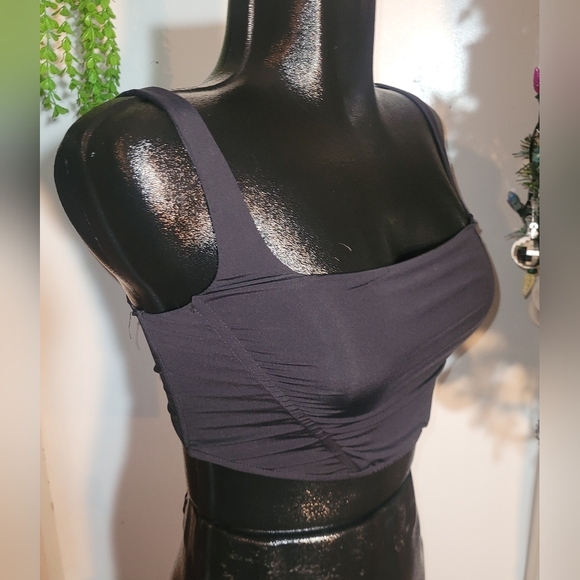 Audrey 3+1 Black Bustier Cropped Corset Top S - Picture 2 of 7